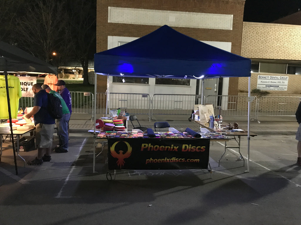 Phoenix Discs at the Glass Blown Open 2018 and going back in 2019.